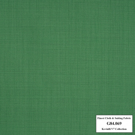G84.069 Kevinlli V7 - Vải Suit 80% Wool - Xanh lá trơn
